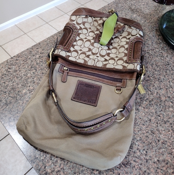 Rare Coach Vintage Perforated Duffle Signature Leather hampton Hobo bag - Picture 8 of 16